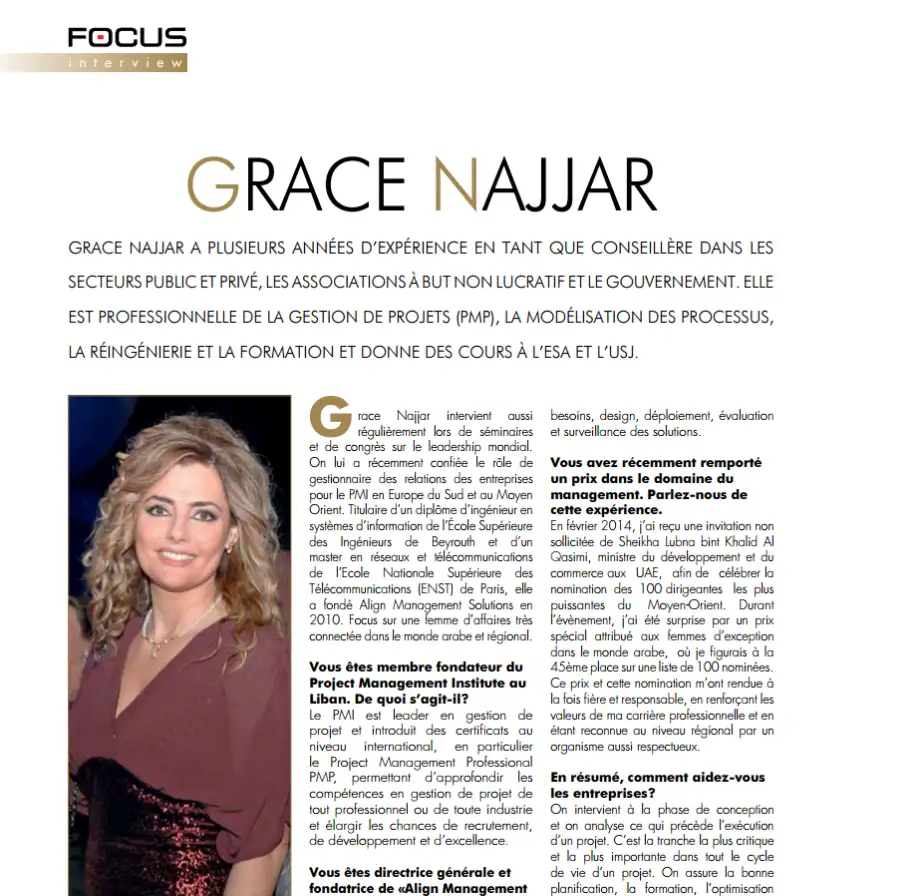 Focus interview Grace Najjar